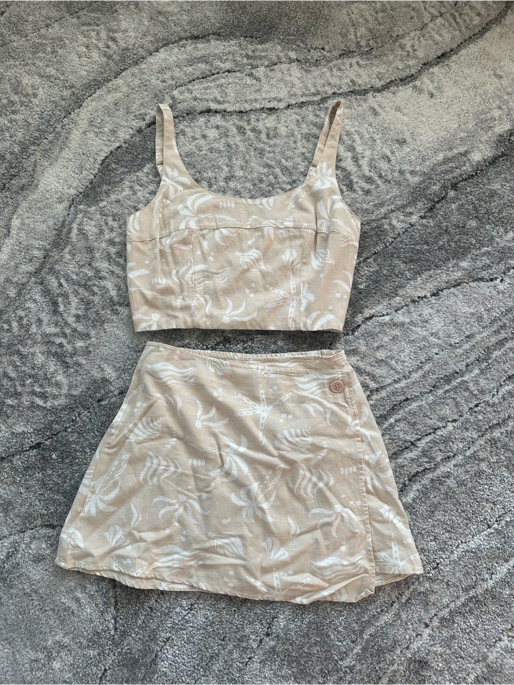 Beige Floral matching set - Women
